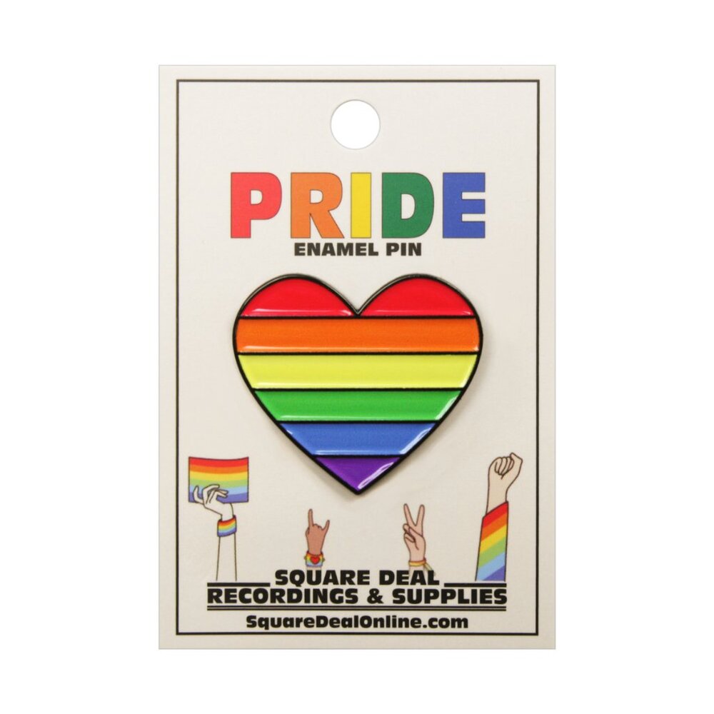 LGBTQ Flag Enamel Pin - Rainbow Heart - Gay Pride Cute Love Symbol Apparel NWT